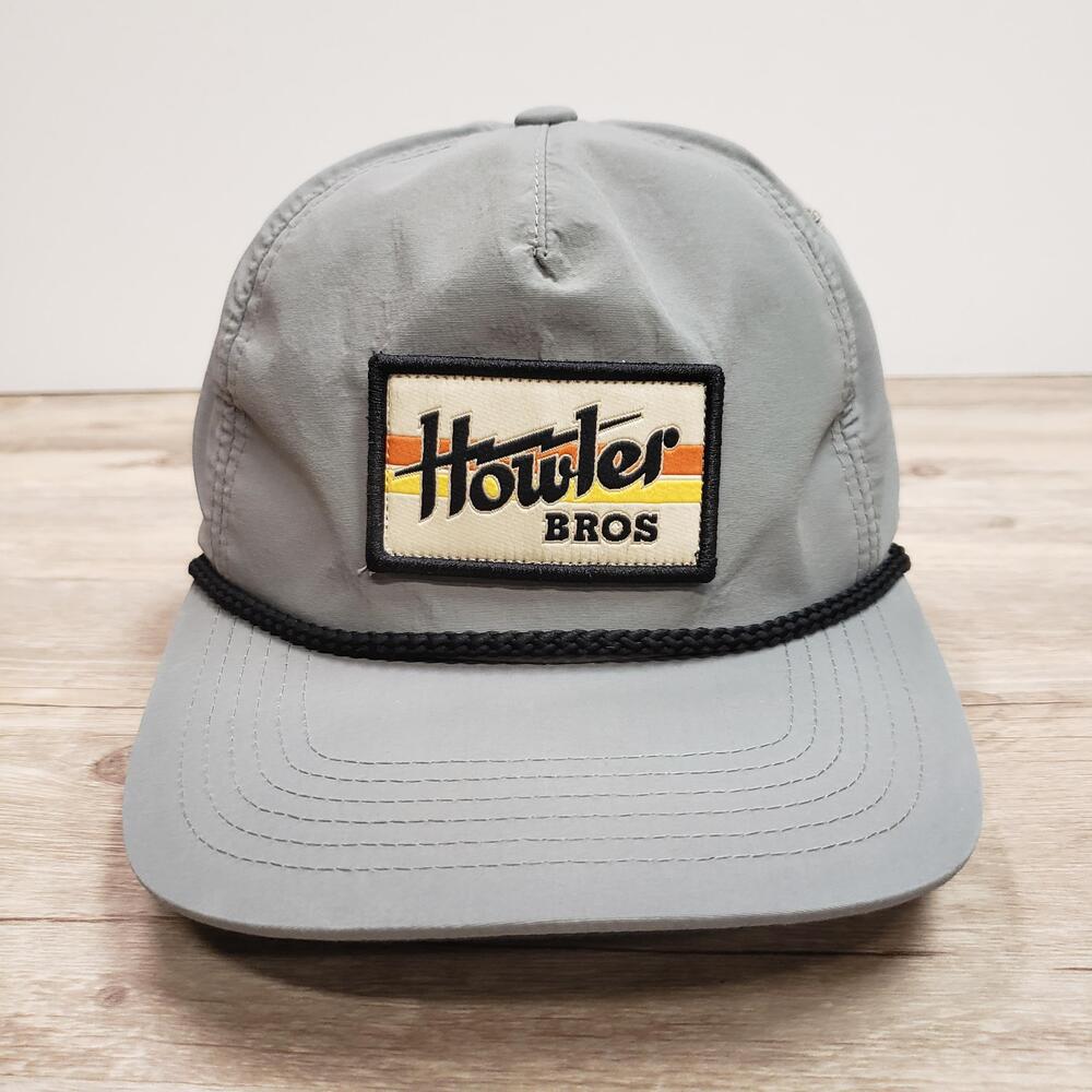 Howler Bros Hat Cap Snapback Mens One Size Gray Nylon Rope Patch Adjustable